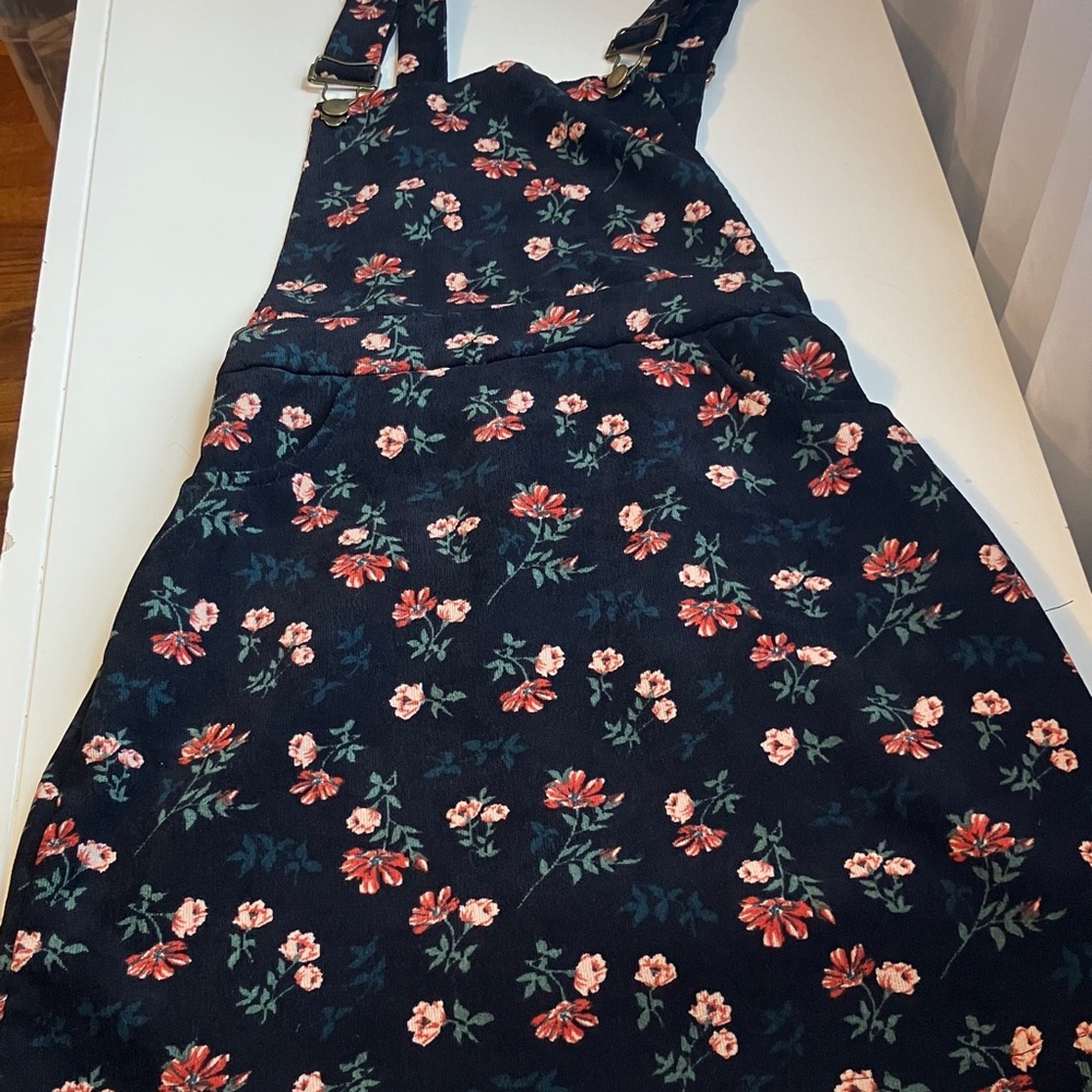 SHEIN Floral Print Dress - Navy and Red